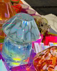 Image 4 of METALLIC BLUE GLASS LAMP