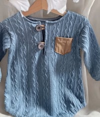 Image 2 of Photoshooting boys bodysuit |  Ari | dusty blue | 12-15 months | 18-24 months