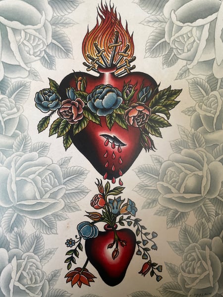 Image of Hearts and roses. 