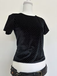 Image 3 of Vintage velvet black t shirt // M 