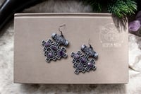 Image 1 of Hiddensee Crystal Earrings (Amethyst) - 3D printed *no metal!