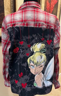 Vintage Red/Gray Flannel Shirt Tinkerbell