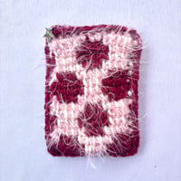 Image 1 of card pouch - red + white 