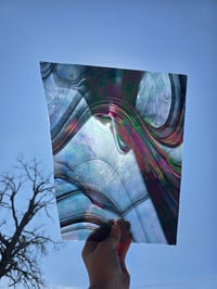 Image 2 of 8x10 Black and Clear Iridescent Baroque Glass 