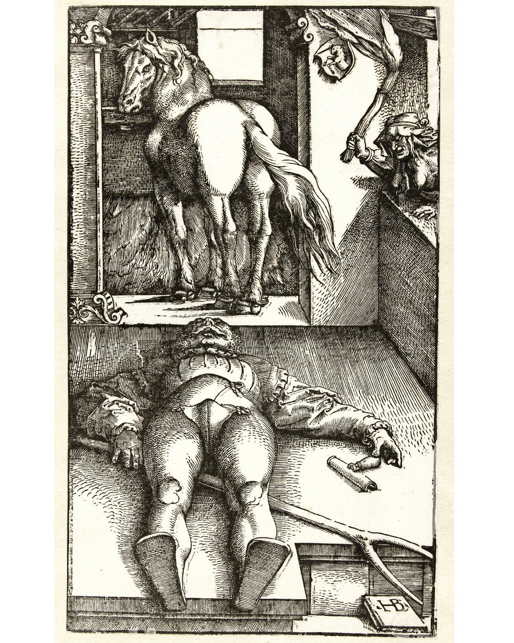 "The stable boy sleeping with the witch and the horse"