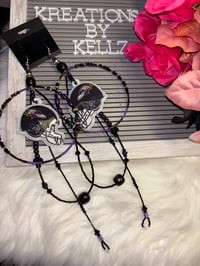 Image 1 of Large Hoop Ravens Nation 1 Earrings 