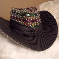 Image 2 of WESTERN COLLECTION: BLACK JEWELS BLING HAT