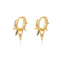 Image 2 of Spike Detail Huggie Hoop Earrings