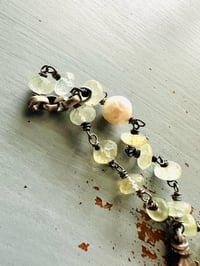 Image 8 of prehnite pearl charm bracelet in 14k and sterling silver