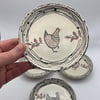 "Lines & Dots & Chickens Oh My!" Plates / Set of 2