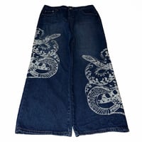 Image 1 of (34”) Baggy ass snake jeans