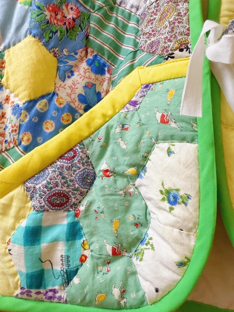 Image of Princess Puff Sleeve Quilt Coat — Grandmothers Flower Garden