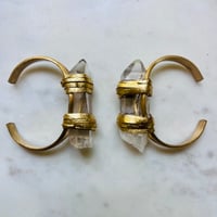 Image 1 of CLEAR LEMURIAN QUARTZ sold brass cuffs