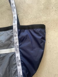 Image 2 of Large Heavy Duty Parachute Tote (Navy/Silver)