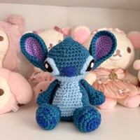 Image 2 of Blue/ Pink Alien Crochet Amigurumi