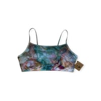 Image 1 of XXL (44) Cotton-Blend Strappy Bralette in Earthy Watercolor Ice Dye