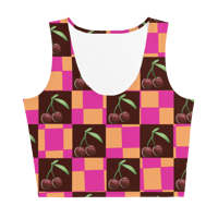 Image 1 of Checkered Cherry Crop Top