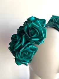 Image 2 of Teal roses headpiece