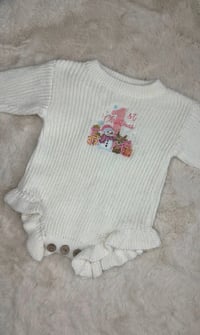 Image 2 of Embroided Frill Knitted Romper