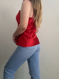 Image 3 of Satin red tank top // L 