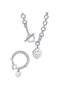 Chunky Heart Necklace and Bracelet Set *pre order*