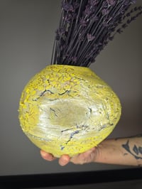 Image 3 of Yellow Crackle Vase #2