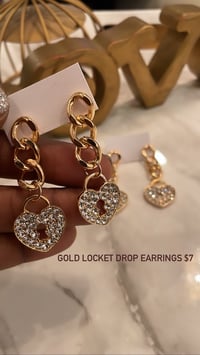 Gold locket earrings 