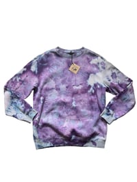 Image 2 of  M Unisex Crew Sweatshirt in Purple Haze Ice Dye