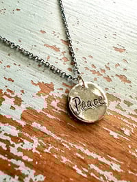 Image 1 of sterling silver peace pendant necklace by peacesofindigo