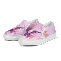 Image 4 of Beautiful Pink Baphomet Goat Watercolor Women’s Slip-On Canvas Shoes