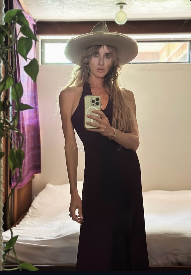 late 1960s BIBA London plum ombre halter dress maxi