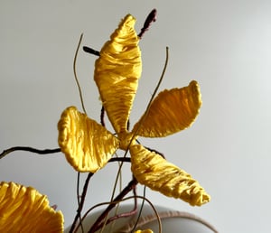 Image of Yellow handmade raffia flowers headpiece SOLD