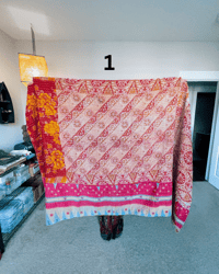 Image 2 of Kantha Quilt - Vintage, Handmade, Reversible, OOAK