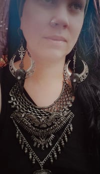 Image 2 of Silver black crow hangers w moonstone 
