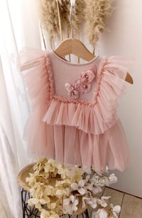 Image 3 of Baby Girl Photo Dress – Elowen – Peach Pink (12 Months)