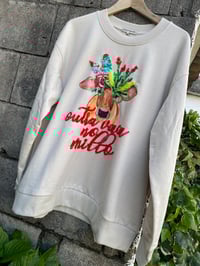 Image 1 of Suadoiro bordado a man. OUTRA VACA NO MILLO. beis. VARIAS TALLAS! *Feita por encarga.