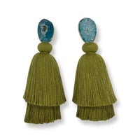 TASSEL OLIVE GREEN EARRINGS