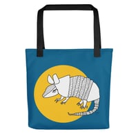 Image 2 of All-Over Print Tote ARMADILLO (Blue)