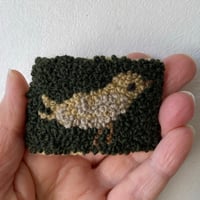Image 2 of Rectangular bird brooch - wool embroidery 