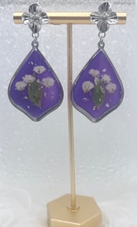 Image 2 of PURPLE FLORAL DANGLES