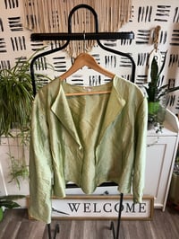 Image 1 of green stitch crop top jacket 