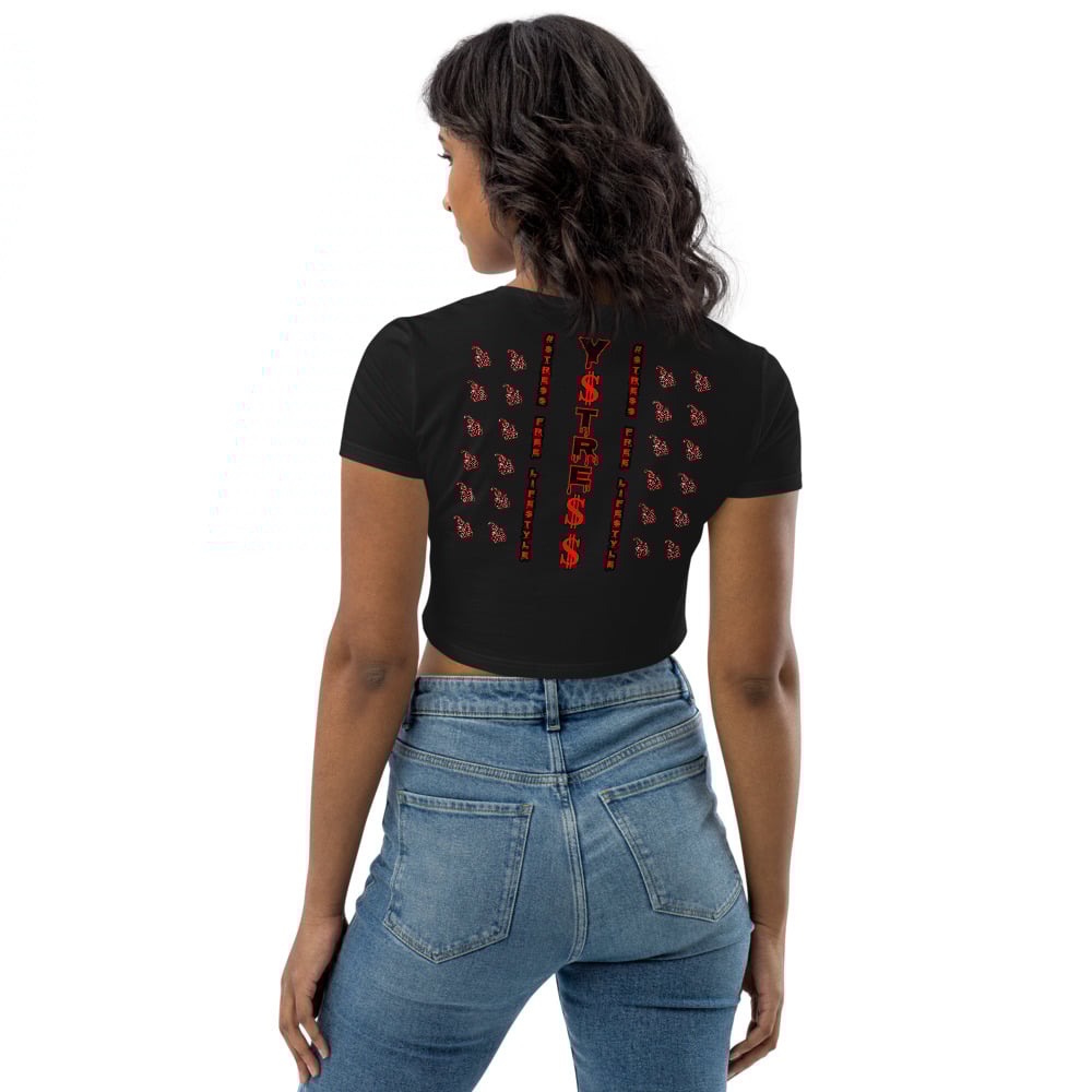 Image of YSDB Exclusive Women's Red and Black Organic Crop Top