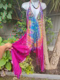 Image 1 of Mykonos tie dye jewelled jumpsuit - rainbow jewel