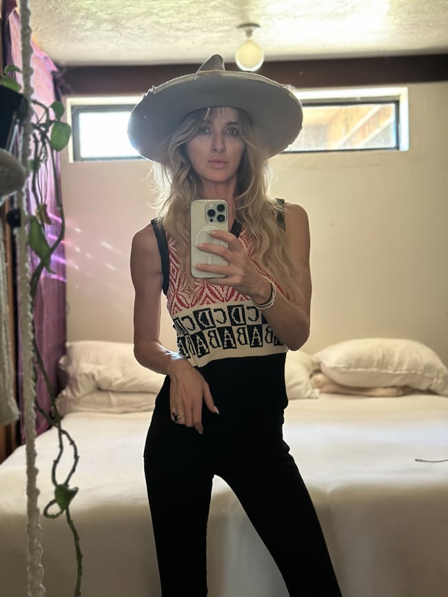 1970s Adolfo knit alphabet vest