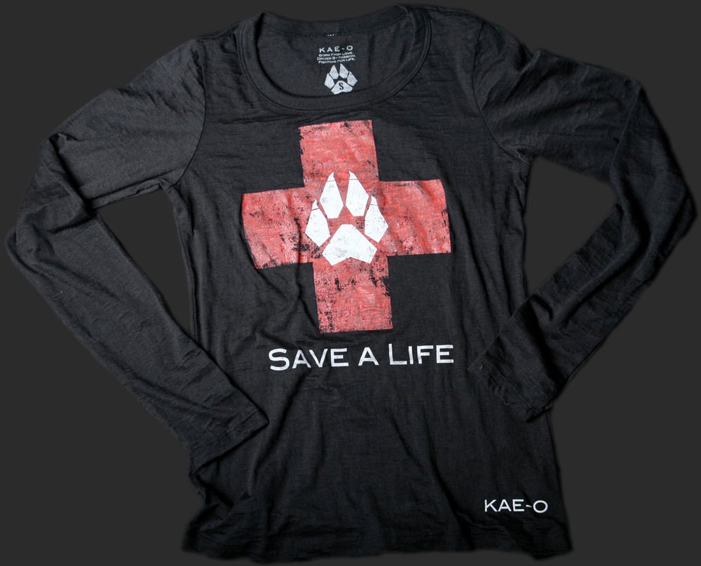 Image of Save-A-Life Women's Burnout LS Tee - Black