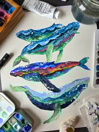 Image 2 of "Mountains in Whales" Original