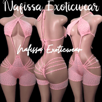 Image 4 of Crystal Rhinestone Bodysuit for Women - White, Black, Red and Pink Sparkle Outfits 