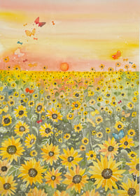 Image 1 of Sun flowers and Butterflies 