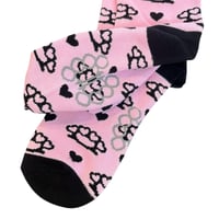 Image 3 of heart knuckle socks *pink*