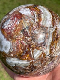 Image 4 of Amethyst With Mexican Lace Agate Sphere  #594